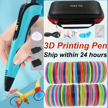 3D Дръжка 3D Печат Дръжка Детска Творческа Писалка За Рисуване с 30 цветовете на 200 м PLA Направления Чанта за Носене за Деца За Рожден Ден, Коледни Подаръци