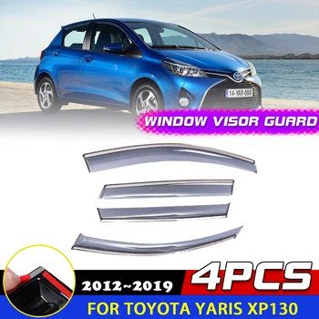 4 БР. Авто Козирка на прозорец за Toyota Yaris XP130 Vitz 2012 ~ 2019 Защита От дим, Тенти, Защита От Слънце, Дъжд, Стикер за Произход, Аксесоари