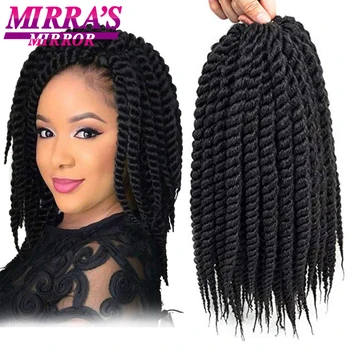 Сенегальский обрат за косата, вързан на една кука, на Хавана обрат, шиш за плетене на синтетичен ширити за удължаване на коса, за афро-жени Mirra's Mirror