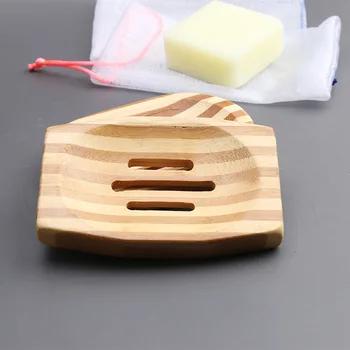 50 бр. сапун ястия от естествен бамбук, креативна препарат за съдове в японски стил, райета, държач за сапун на едро