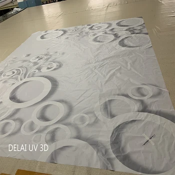 Shengxi 3D 029 Бели кръгове PVC окачен таван филм Сив фон за украса на тавана работилница