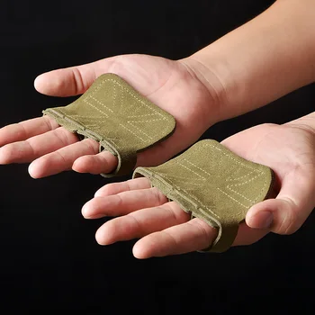 Кожени ръкавици за тренировки за повишаване на тежести Защита на дланите на жените и мъжете Фитнес спортни гимнастически скоби стягане на тренировка по вдигане на тежести