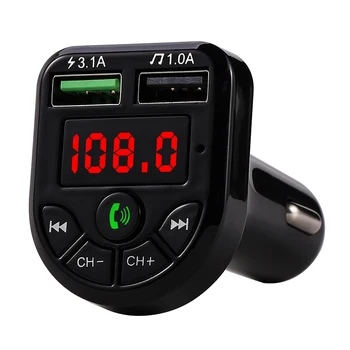Комплект за автомобил, FM предавател, Bluetooth версия 5.0, MP3-модулатор, безжичен аудиоприемник 