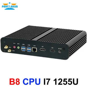 Причастник Безвентиляторный мини-компютър i7 1255U 1165G7 10710U 10510U 2*DDR4 mSATA M. 2 SSD Micro PC Win10 Pro Barebone HTPC Nuc DP, HDMI,