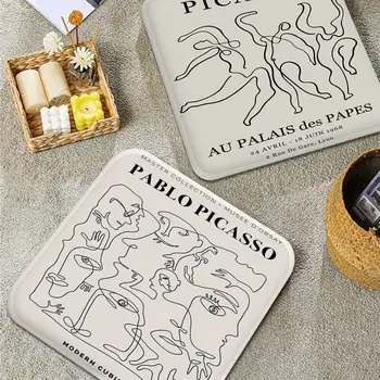 Пикасо скандинавска Танцьорка печат възглавница за медитация, табуретка, маса за хранене, стол, Татами, възглавница за седалката, устойчива на плъзгане възглавница за задните части