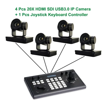 Управление с клавиатурата, HD 1080p60 POE 20X Оптично Видео PTZ IP Камера, Поддръжка на 3G-SDI, HDMI, LAN USB3.0 Изход за Мащабиране на Бизнес Среща