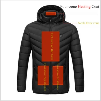 4 Зони, топло спортен термообогреваемый жилетка, яке, с топъл, USB, мъжки, дамски зимни зареждане на открито, якета с подгряване