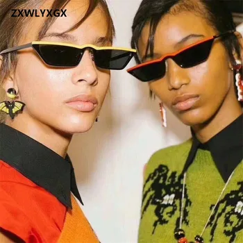 ZXWLYXGX нови слънчеви очила с плосък покрив в рамките на класическия цвят, vintage слънчеви очила 