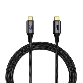 Пълнофункционален USB-кабел за предаване на данни Thunderbolt 3, високоскоростен кабел за бързо зареждане Type-C от мъжете на мъжа