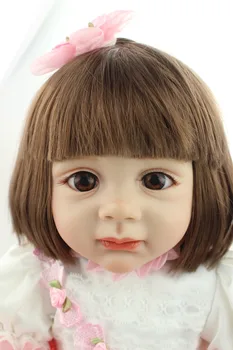 2015 нов дизайн с 24-инчов возрожденный бебе кукла с корените на човешки косъм Фридолин реалистична сладко момиче днешно нежно докосване