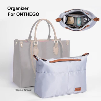 Добър органайзер с найлон вложка за луксозни женските чанти Onthego, дръжка за съхранение на притурки в чантата си, шейпър вътрешната козметични чанти за пътуване