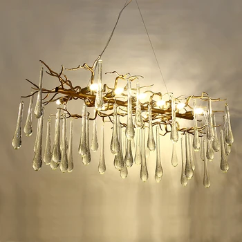 Френска кристален лампа, полилей за всекидневната, led полилей за украсата на клоните на дърветата, осветление в ресторанта на хотела