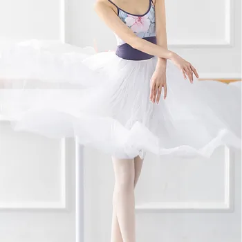 Класически и модерни танцови костюми Дамски дълга пола за момичета 540 градуса Елегантна талия-Модерна балетна шифоновая пола за практикуване на
