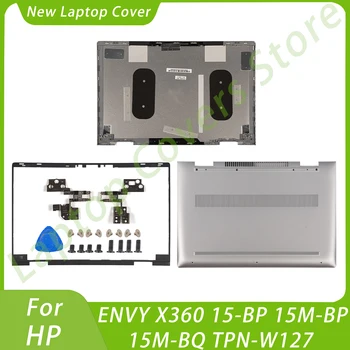 Чанта за лаптоп HP ENVY X360 15-BP 15M-BP/BQ TPN-W127 LCD Задната част на Кутията на Предния Панел на Долните Панти Hingcover Замени Сребро 15,6 инча