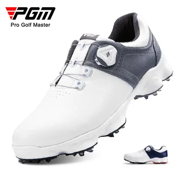 Мъжки обувки за голф PGM със сменяеми шипове, нескользящие водоустойчив мъжки маратонки, спортни обувки с каишка на дръжката на XZ225