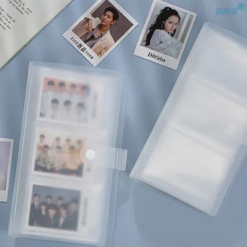 Kpop Мини прозрачен фотоалбум 240 фотокарточек, са подбрани книга за билети за влак, албум за бижута, пощенски картички, стойка за фотокарточек