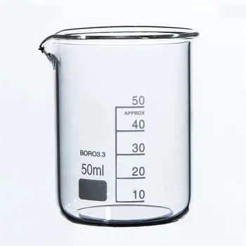 4 бр./ 50 мл стъклена чаша ниски форми, нова химична лаборатория за съдове