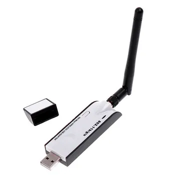 1БР USB Мини 802.11 b/g/n 300 М адаптер за безжична мрежа LAN Wifi с подвижна антена, мрежова карта, Безплатна доставка на Едро