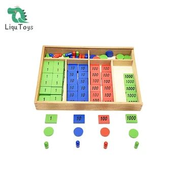 LIQUID Професионален гейм материал за печати Монтесори, детски средства за обучение на сметката и математика, дървена играчка