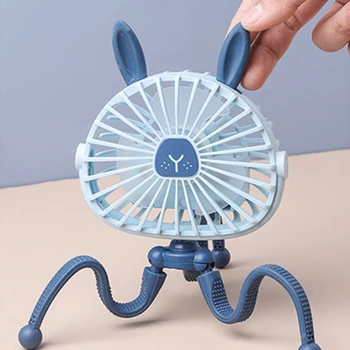 Вентилатор за детска количка, вентилатор за легла, тъпо разтегателен вентилатор с клипс, регулируема преносим мини-фен 