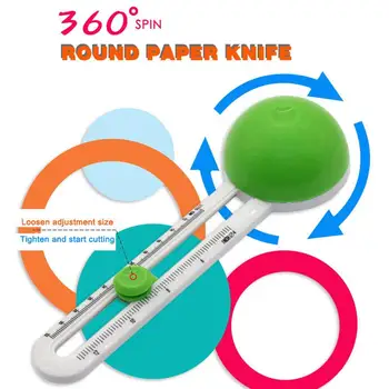 Регулируема 360-инчов през цялата нож за хартия САМ Регулируеми преносими ръчни кръгови фрези за карти за scrapbooking