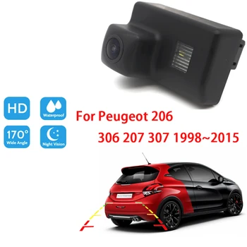 Камера за паркиране за обратно виждане на Автомобила За Peugeot 206 306 207 307 1998 ~ 2015 CCD Full HD Нощно Виждане Водоустойчив Резервно Помещение