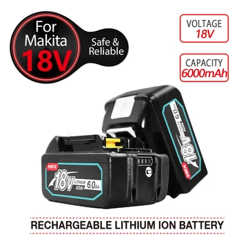акумулаторна батерия 18v makita със зарядно устройство за шуруповерта Makita акумулаторна бормашина ъглова ключ bl1830b bl1850b bl1860 батерия