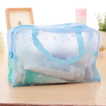Дамски чанта за съхранение на тоалетни принадлежности, водоустойчив косметичка от PVC, преносим цветен прозрачен косметичка за грим, женствена чанта за измиване