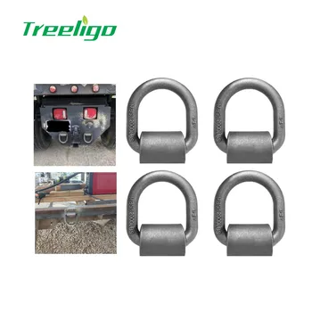 Treeligo 4 бр. ковани стомани, Заваряване на D-метафорично пръстен Метална връзване на ремаркето d-образен пръстен със скоба за Ремаркета на Камиони Докинг Станция Пикап едно ATV, UTV