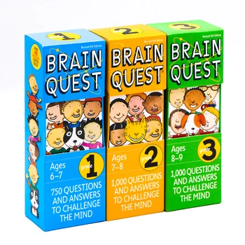 Brain Quest 1000 въпроси и отговори, оспорват разума Оригиналния английски начинаещи, карти с упражнения в книгите на английски издания