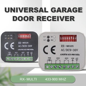 Универсален приемник за дистанционно управление на гаражни врати 2-канален превключвател контролер за 433 868 Mhz предавател RX Multi Frequency 300-900 Mhz