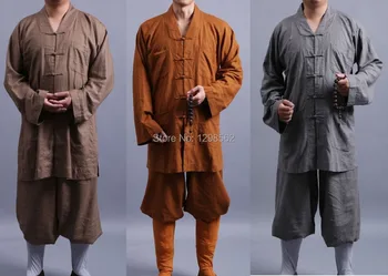 унисекс от памук и лен, с високо качество, униформи будистки монаси шаолин, костюми за медитация, дзен-лей, дрехи на буда, пролет и есен