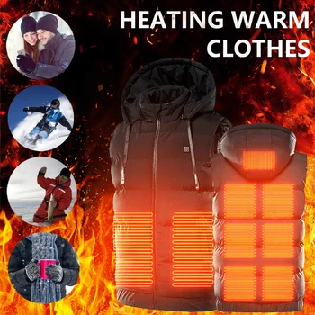 Зимна жилетка с памучна подплата, якето с подгряване, туризъм, Риболов, каране на Ски, мотоциклети жилетка, USB-жилетка с подгряване, топло облекло M-7XL