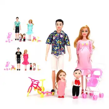 Комплект за семейство от пет бременни майки, умален модел, набор от играчки, семеен комплект играчки