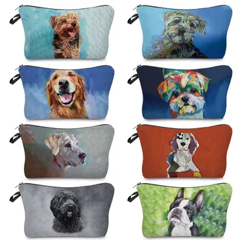 Нова живопис с участието на кучета, козметични чанти за жени, скъпа ежедневни пътна чанта за съхранение на преносим, здрав косметичка за тоалетни принадлежности