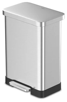 Кофа за боклук Qualiazero на 20 литра, подложка за крака от неръждаема стомана на кухненската кошчето за боклук, неръждаема стомана