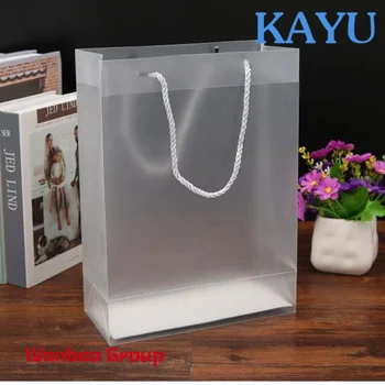 Изработена по поръчка пластмасова матирана чанта-тоут, прозрачни дрехи от PVC, подарък за опаковане на пакети