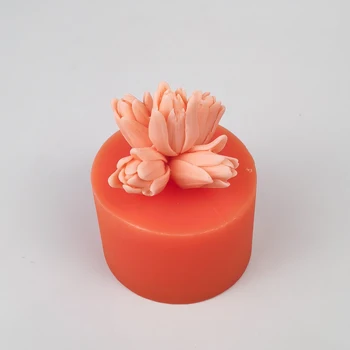 Форма за букет лалета PRZY, силиконови топчета за цветя, в основата на листа, декоративни форми за сапун, цветя, форми за свещи, за производство на глина