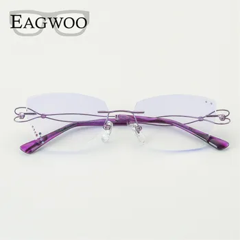 Титанов очила за жени, очила за четене на рецепта без рамки, прогресивни очила за късогледство, очила с дизайн на 