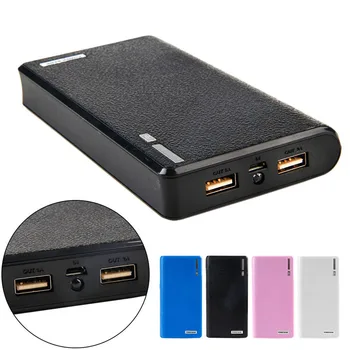 1 предмет, dual USB-захранване, 6x18650, външно резервно зарядно устройство, калъф за телефон