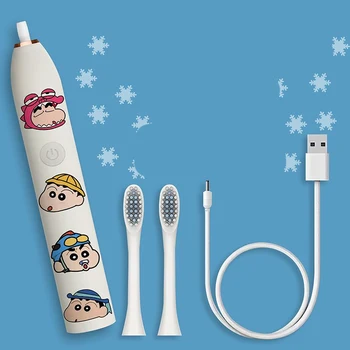 Електрическа четка за зъби Kawaii Crayon Shin-chan, аниме, студентски звукова дълбоко почистване, мека коса, Преносима акумулаторна четка за зъби